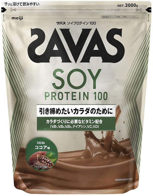 meiji 明治 MEIJI 大豆蛋白粉 100 可可口味, 1個, 2000g