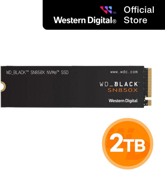 WD BLACK SN850X M.2 NVMe, 2TB, WDS200T2X0E