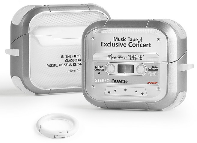 네쎄시드 카세트테이프 갤럭시 버즈 케이스, Gray, 갤럭시 버즈 3 / 3 Pro, 1개