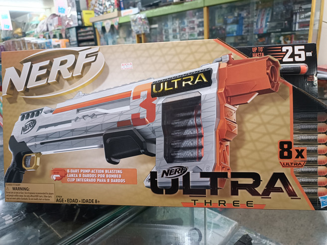 NERF ULTRA THREE 玩具槍 配備8發子彈 射程25公尺 安全刺激 盡情享受射擊樂趣, 彩色, 1個