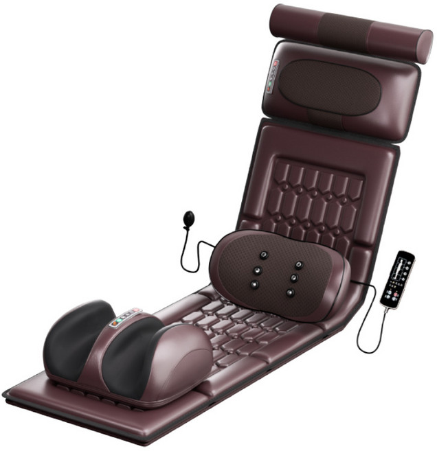 PYHO 전신 안마매트 마사지기 스트레칭 온열 요추 혈액순환 부모님 효도선물 진동 종아리 프리미엄 마사지 매트, 갈색, ZH-09