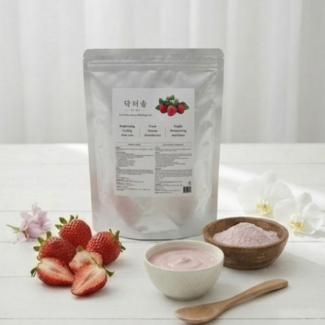 닥터솔 딸기 모델링팩 1kg 의사가 만든 나이아신아마이드 고무팩 콜라겐 미백 기능성 벌크 대용량 석고팩, 1개입, 1개