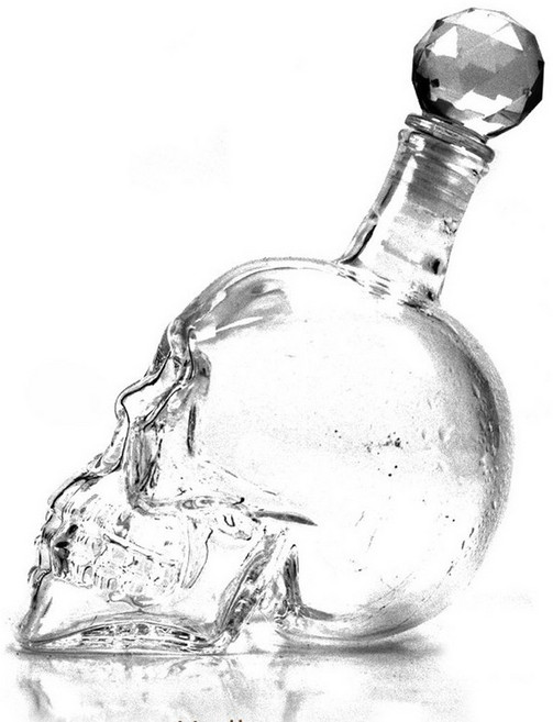 1000ml 디켄터 크리스탈 해골 헤드 유리 보드카 위스키, 1개, 1ml