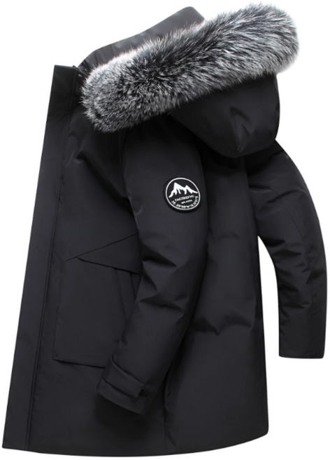 겨울 아우터 남성 패딩 도톰 하프 기장 후드 기모남오리털 패딩