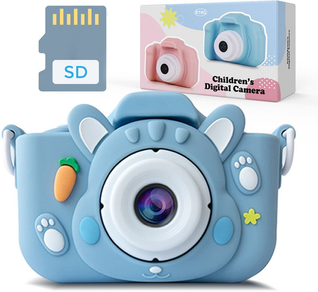 RTeG 당근토끼 어린이 디지털 카메라 + SD카드16G 세트 KD1000, KD1000(인디블루), 1개
