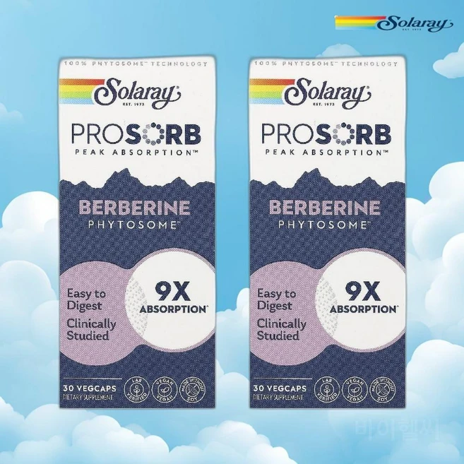 솔라레이 베르베린 파이토솜 550mg 베지 30정 2병 Berberine Phytosome - 쿠팡