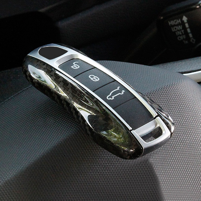 포르쉐 카본 키케이스 카이엔 파나메라 키홀더 커버 호환 용품, 01. 포르쉐 키케이스 (신형타입) 블랙카본