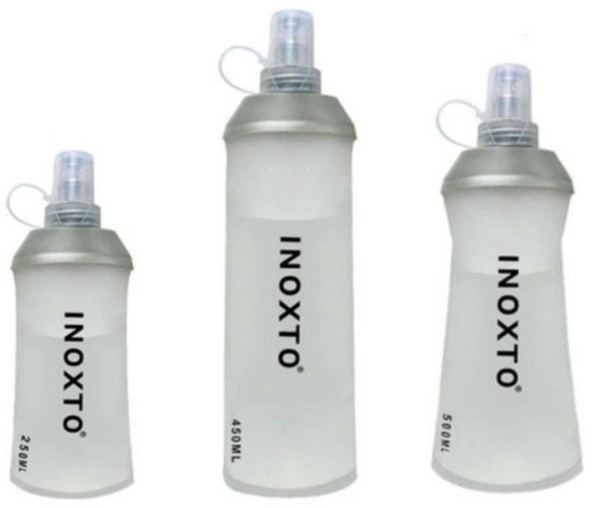 INOXTO 소프트 플라스크 런닝 물통 등산 스포츠 물병, SILVER GRAY, 1개, 250ml