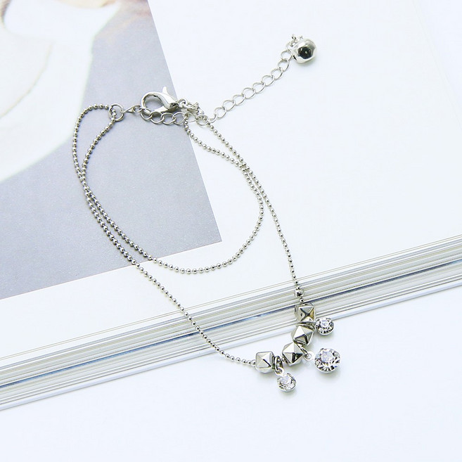 미다미 큐브큐빅2줄 발찌 [1+1] [BA036]