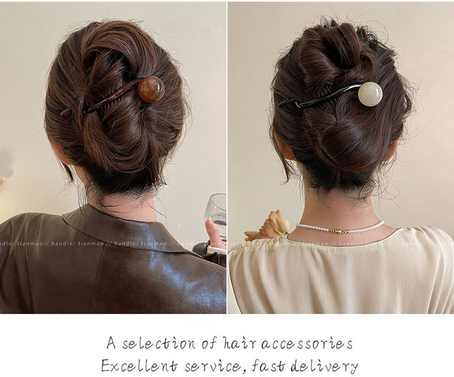 簡約珍珠一字抓夾 扭扭夾 盤髮夾