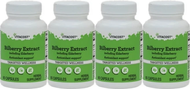 비타코스트 빌베리 추출물 엘더베리 함유, 4개, 90정 - 쿠팡