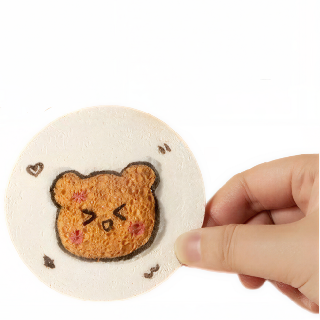 셀룰로오스 스펀지 미술놀이 키트 DIY 수채화 아트 키트 15P 어린이 선물 단합 활동, 1세트, 흰색