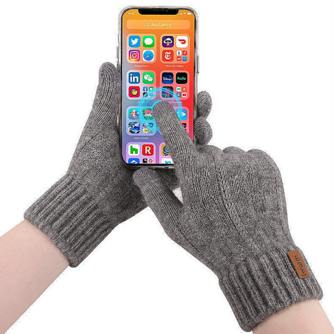따뜻한 겨울 보온 남녀공용 스마트폰 터치 알파카 니트 장갑
