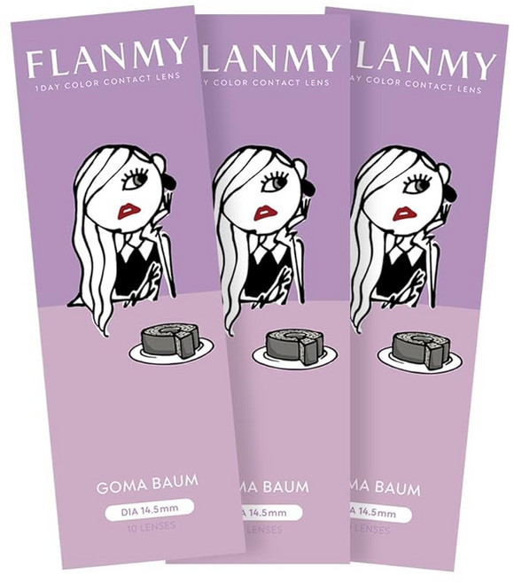 2상자+1상자 무료 컬러콘 프랑미 참깨밤 원데이 FLANMY 1day 학위 도 없음 10장입 3상자 사사키 노조미 0.00, 1개, 1개입