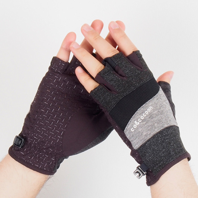 코앤코쿤 스포츠 S.S시즌 반장갑 자전거 싸이클 조깅 운전, 다크브라운, 1개