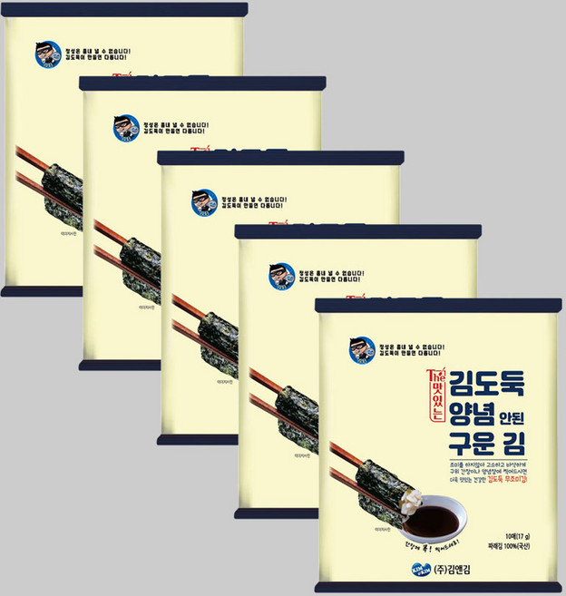 김도둑 양념안된 구운김, 17g, 5개