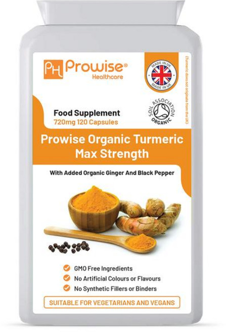 영국 프로와이즈 헬스케어 Prowise Healthcare 터메릭 커큐민 진저 with 흑후추 720mg 캡슐, 3개, 120정