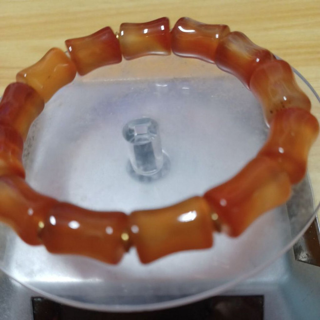 橙瑪瑙竹節造型手串, 1個
