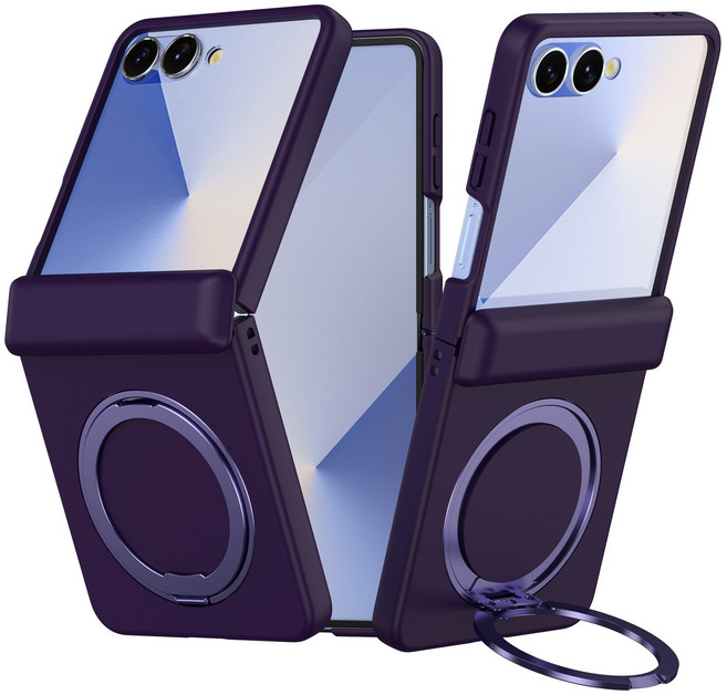 Ceasikery 갤럭시Z플립7 케이스 반지 힌지보호 매그세이프 360도 각도조절 거치대 기능 H0086