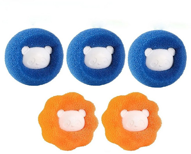 세탁 공 3-10pcs 세탁 공 애완 동물 헤어 리무버 재사용 가능한 공 세탁기 필터는 옷 공 캐치에서 린트를, 04 3 Blue 2 Orange