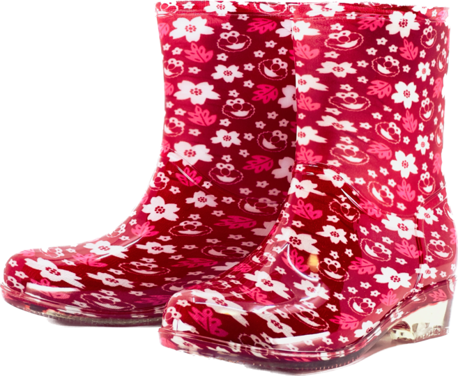 펭귄 꽃무늬 고무 장화 주방 여성 여자 22cm