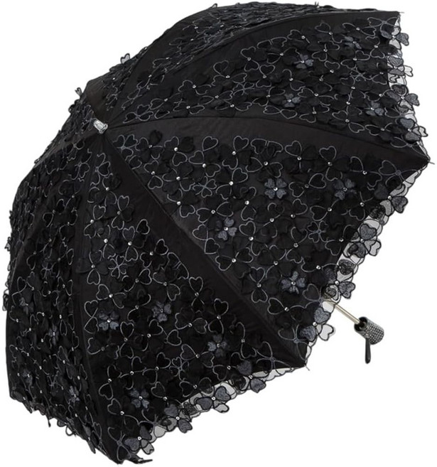 일본고급양산 이난 여성양산 자외선 100%차단 경량양산 블랙바탕 블랙레이스