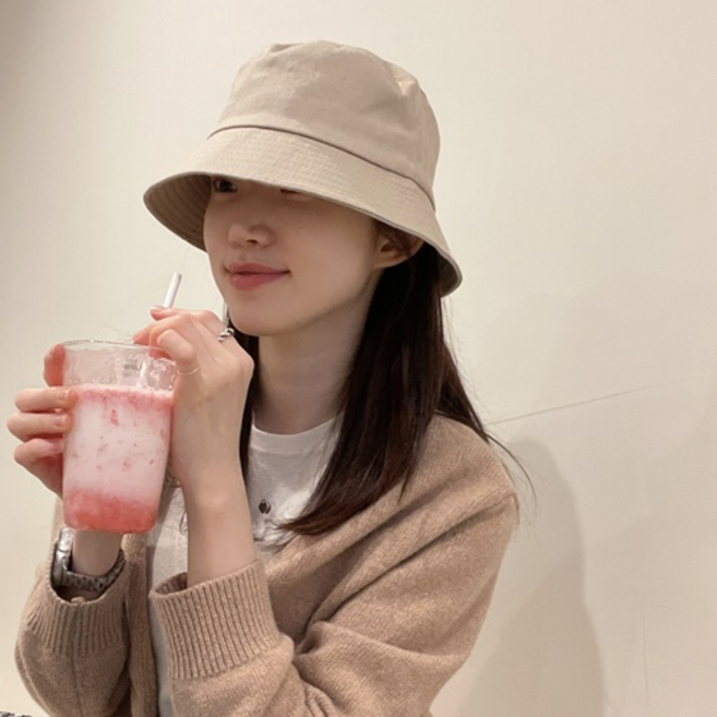 러블루 1+1 남녀공용 코튼 데일리 버킷햇 벙거지모자