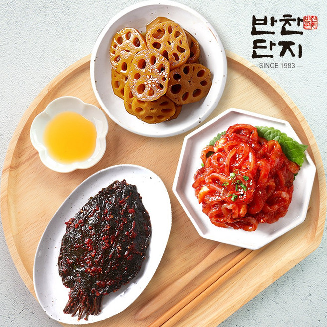 반찬단지 오징어젓120g+깻잎무침120g+연근조림120g, 360g, 1세트
