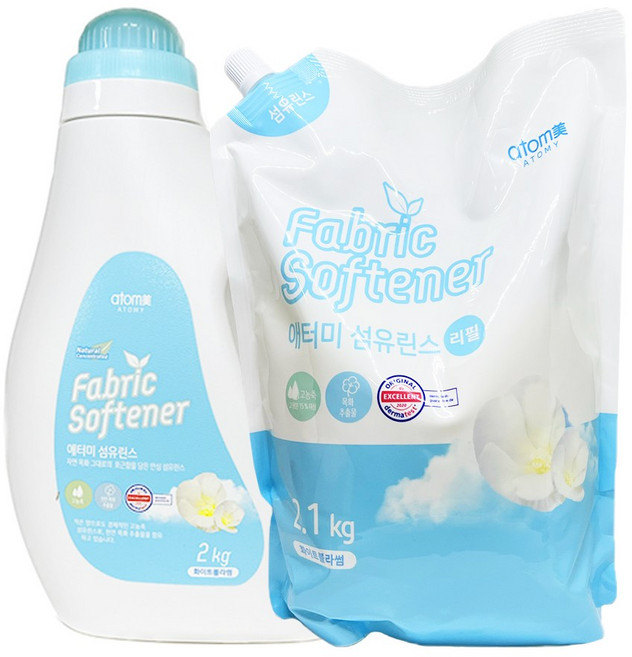 애터미 섬유린스 2kg + 리필 2.1kg 화이트 블라썸 + KF94마스크 2매, 1개