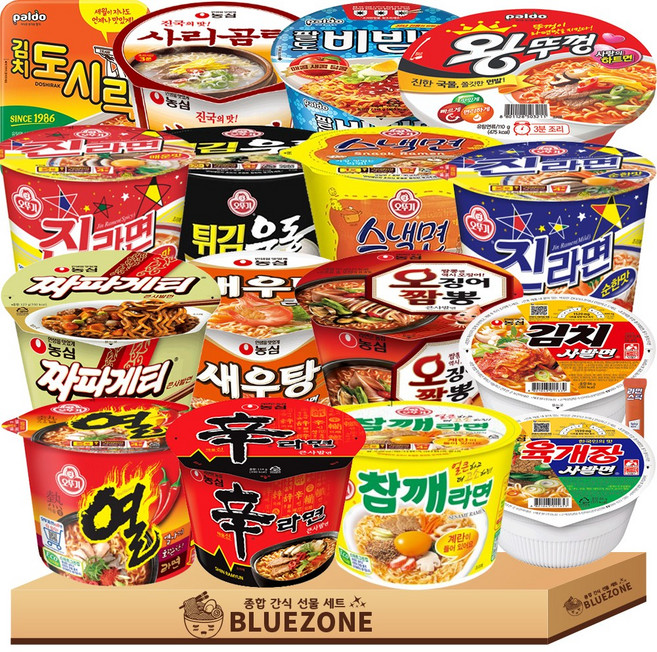 큰컵라면 용기 B세트 진라면매운 진라면순한 참깨라면 스낵면 열라면 오뚜기튀김우동 신라면 새우탕 짜파게티 육개장사발 김치사발 해물라면 팔도비빔 도시락 김치도시락 왕뚜껑 라면스틱, 1개