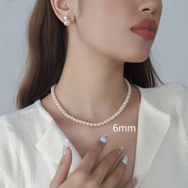 여성 진주 액세서리 3종 세트 (귀걸이 목걸이 팔찌) 3종 세트 럭셔리 진주 세트