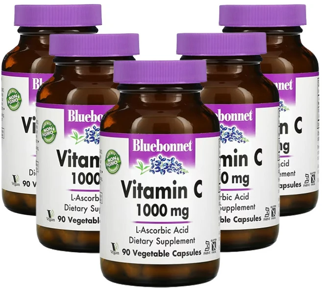 블루보넷 뉴트리션 비타민C 1 000mg 베지 캡슐 90정, 5팩 - 쿠팡