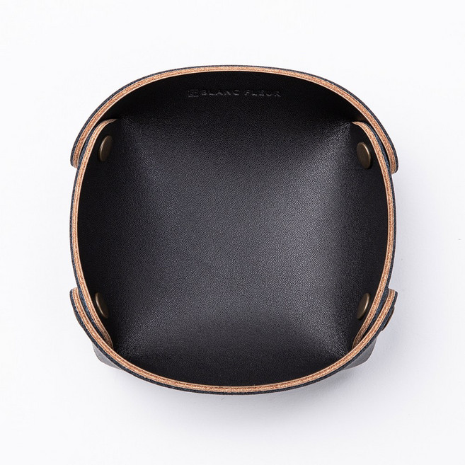 블랑플뢰르 가죽 트레이 사각 미디움 책상 정리함 소품 수납 트레이, 블랙