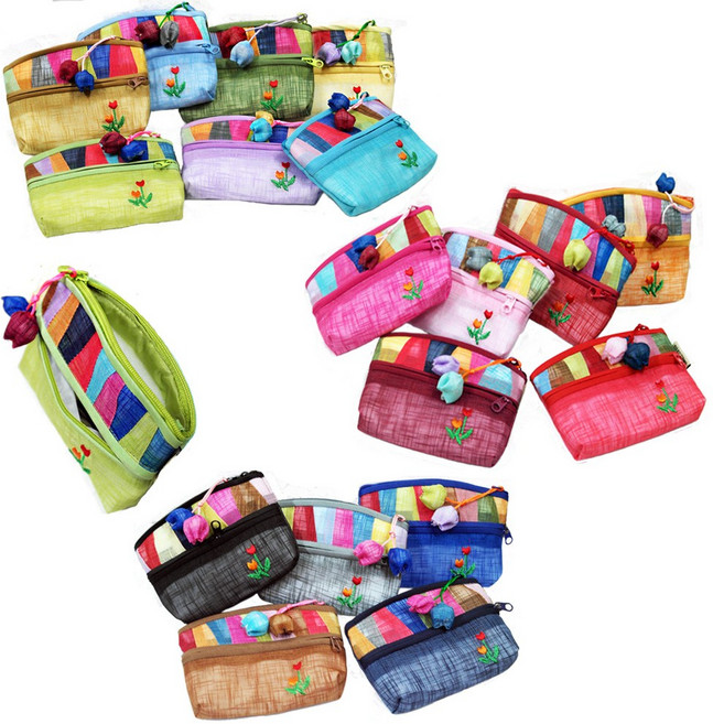 (주)파앤카코리아 모시조각-2지퍼동전지갑 카드 동전지갑