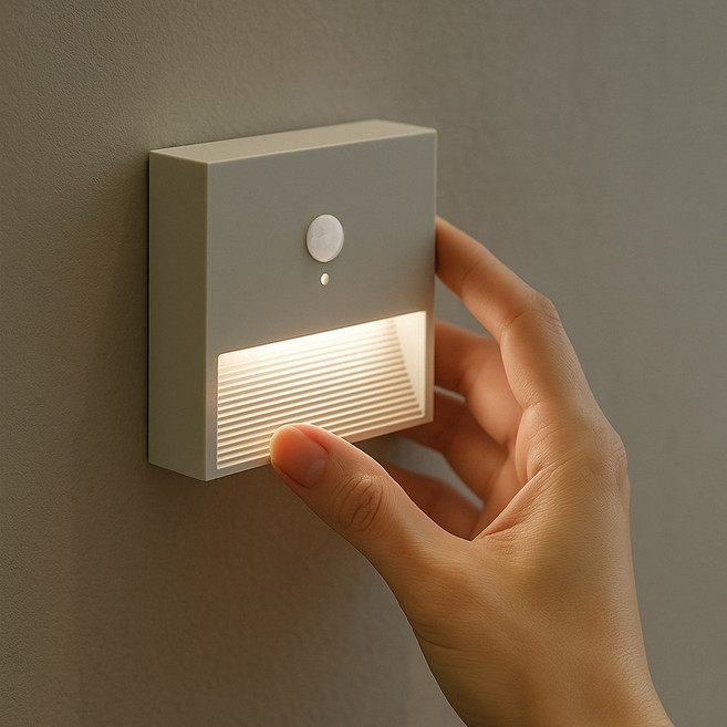 파카이라이트 플리츠 사각 무선 무타공 LED 센서등 베터리 발목등, 클라우드 화이트, 1개