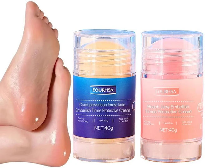 DALIN 바세린 고보습 풋크림 1+1 극건조 발뒤꿈치 각질 연화 케어, 2개, 40g(파랑)+40g(핑크) - 쿠팡