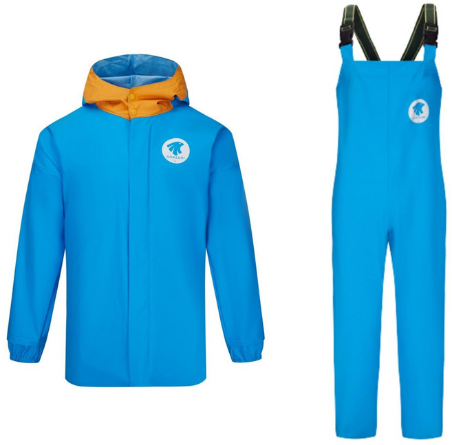 이유엠 해상작업우의 선상우비 방수 판초우의 작업복 상하의 세트