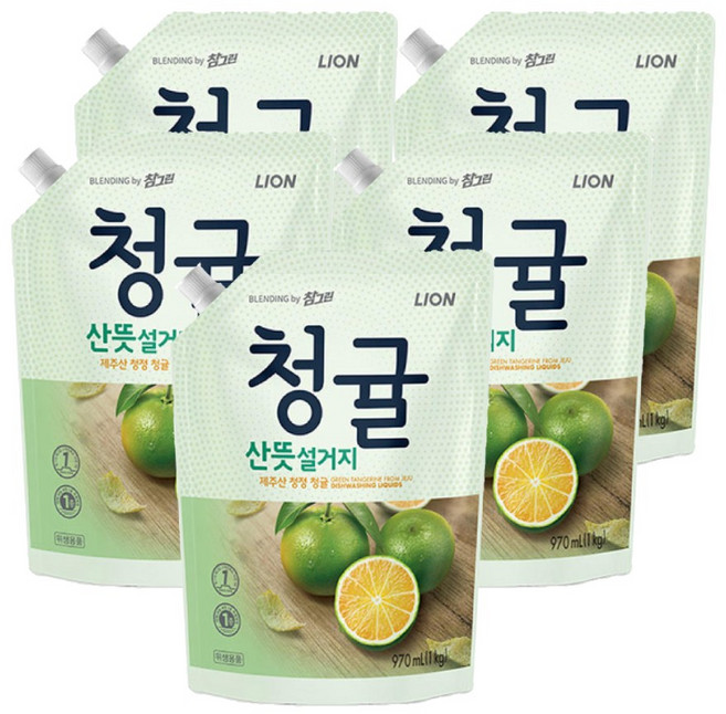 참그린 청귤 리필, 1L, 5개