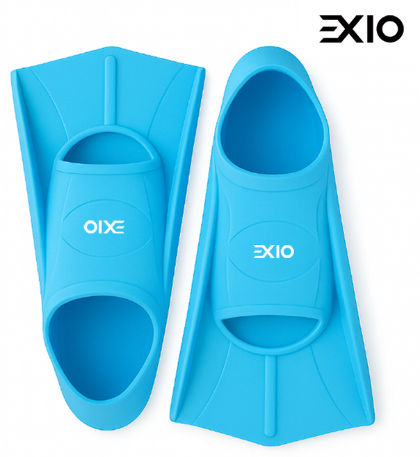 오리발 숏핀 스노쿨링 + 메쉬백 증정 사이즈 200mm~290mm, 블루