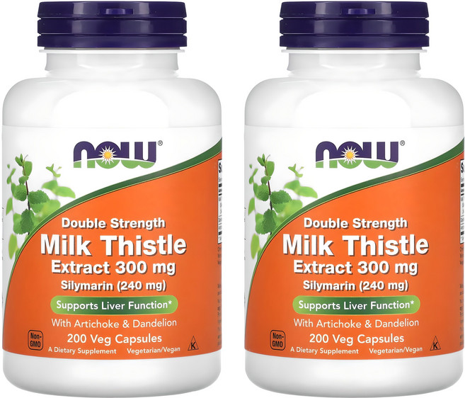나우푸드 실리마린 밀크 시슬 추출물 300mg 베지 캡슐, 200정, 2개