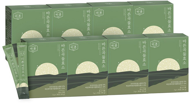 바른 국내산 저분자 발효 곡물효소, 90g, 8박스