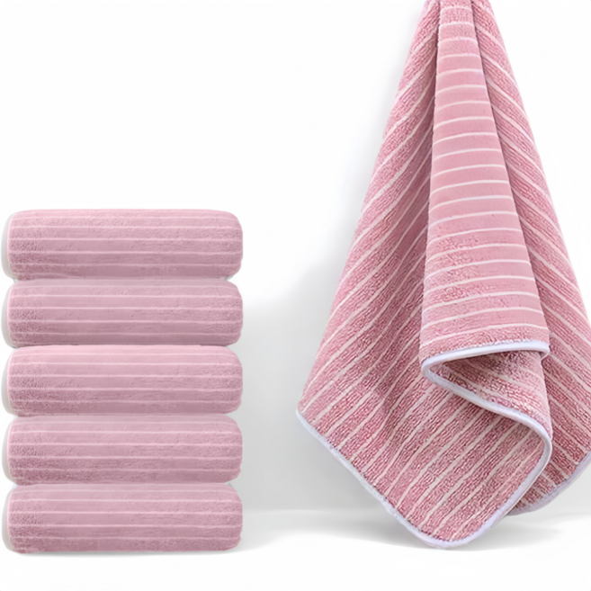 Niftynest 수건 호텔 고급 수건 50수 수건세트 목욕타올 샤워타올 목욕수건 샤워수건, 5개, 딸기색