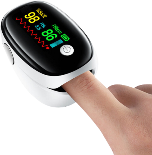 원브론 산소포화도 측정기 프리미엄형 펄스옥시미터 건전지 파우치 포함, 1개, 1개입