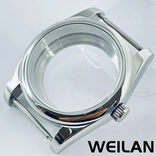 36mm 40mm 실버 시계 케이스 방수 사파이어 크리스탈 맞는 NH34 NH35 NH36 NH38 NH70 NH72 ETA2824 PT5000, 04 40mm NH34 NH35 NH36, 03 Glass Back B3