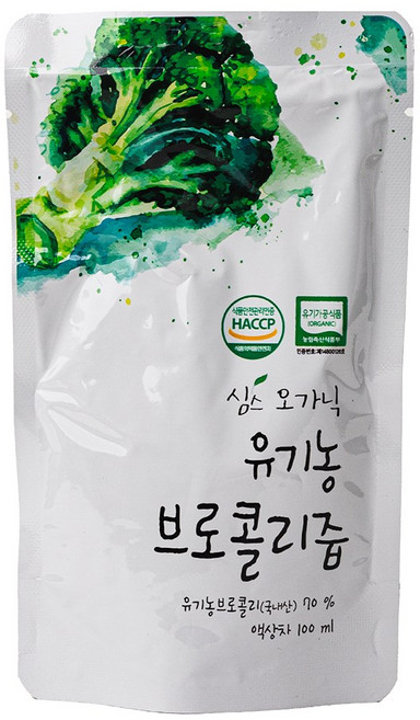 국내산 유기농 브로콜리즙 100ml 100포 #무료반품 #무료배송, 100개