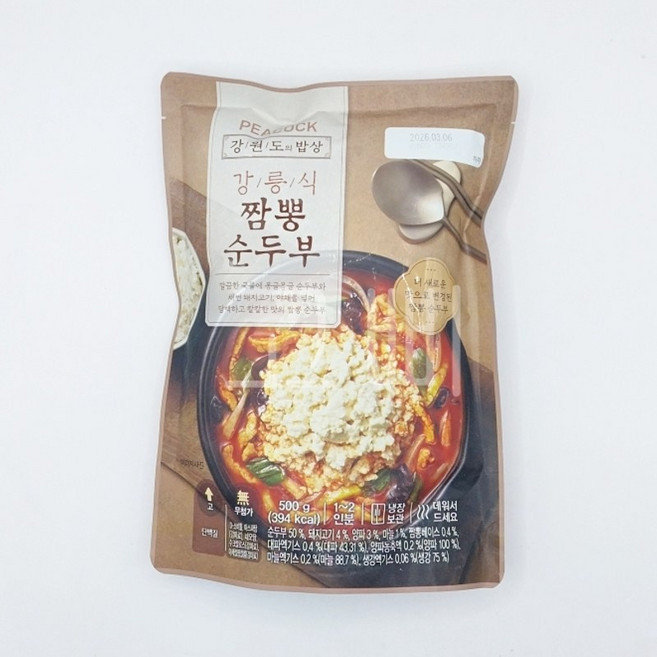 피코크 강릉식 짬뽕 순두부, 1개, 500g