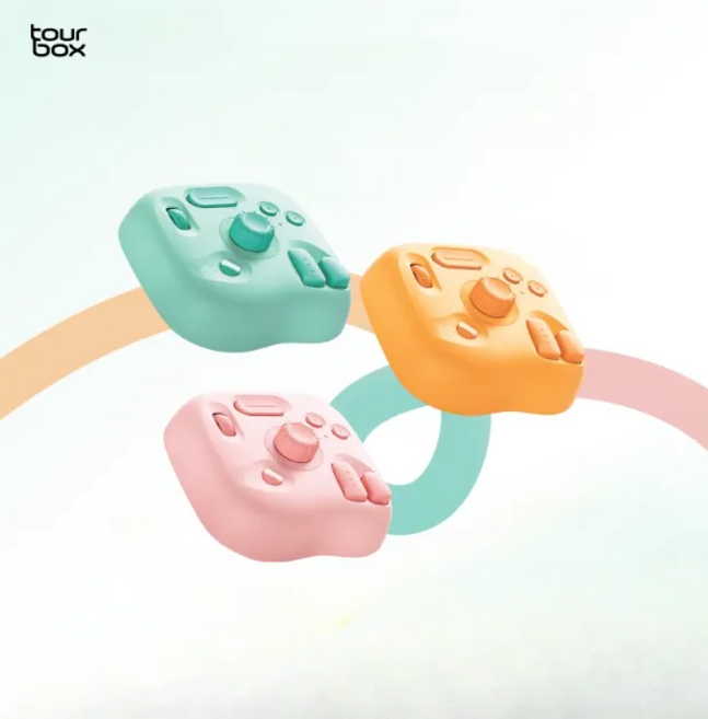 투어박스 TourBox Lite 블루투스판 영상편집 사진편집 컨트롤러 매크로패드 싱글핸드용 디자이너 핸드페인팅 보드 글로벌버전, 글로벌버전-블랙