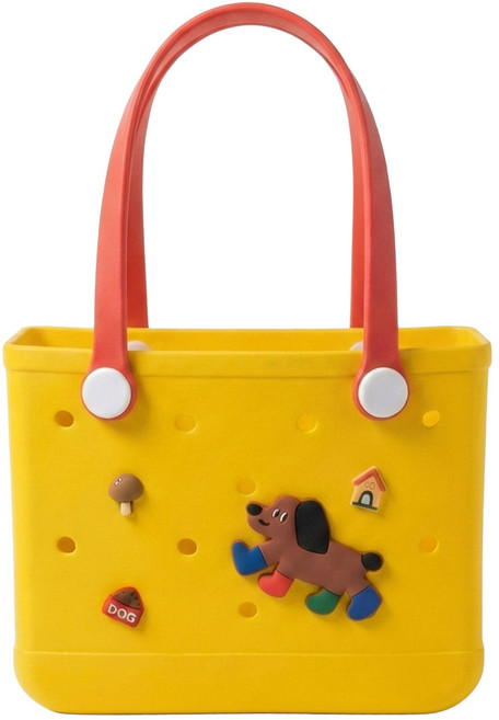 실리콘 수영가방 목욕 가방 수영장 수영복 사우나 물놀이 가방 바구니 방수백 비치백, 옐로우