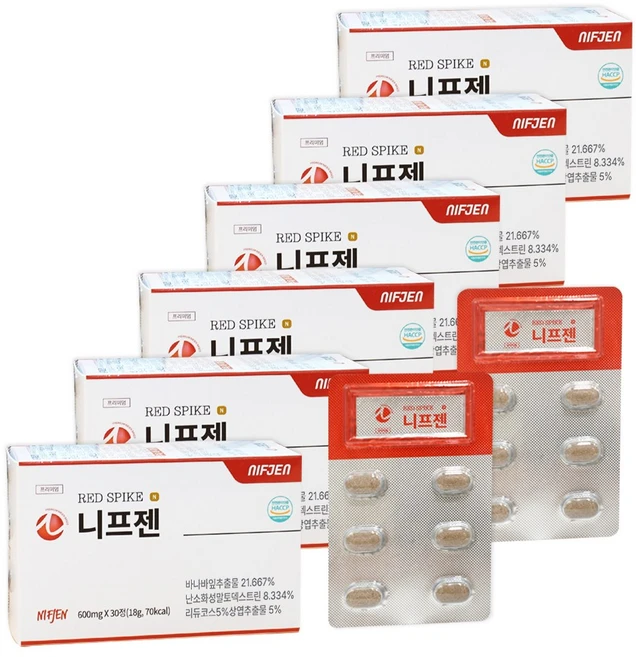 니프젠 스파이크 프리미엄 600mg, 30정, 6개 - 쿠팡