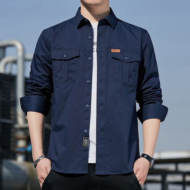 스타일아유 남성 면100% 긴팔 셔츠 인기템! 루즈핏 빅사이즈 캐주얼 아우터 BL1620